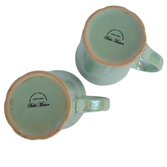 Belle Maison Iridescent Mint Green Mugs Set of 2 - Picture 9 of 11